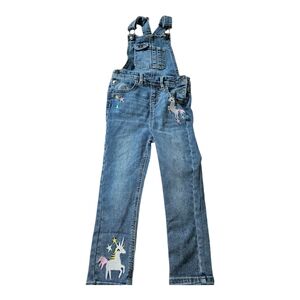 Wonder Nation Unicorn Embroidered denim Overalls size 4t